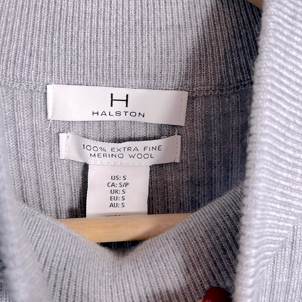 H by Halston 100% Extra Fine Merino Wool Sleeveless Turtleneck Sweater S NWT - Picture 2 of 7
